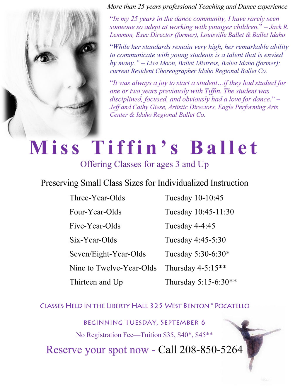 Miss Tiffin's Ballet classes for kids
